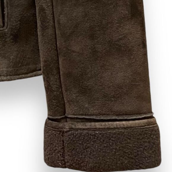 Kenneth Cole Reaction Brown Suede Sherpa Lined Zip Front Jacket - Picture 10 of 14